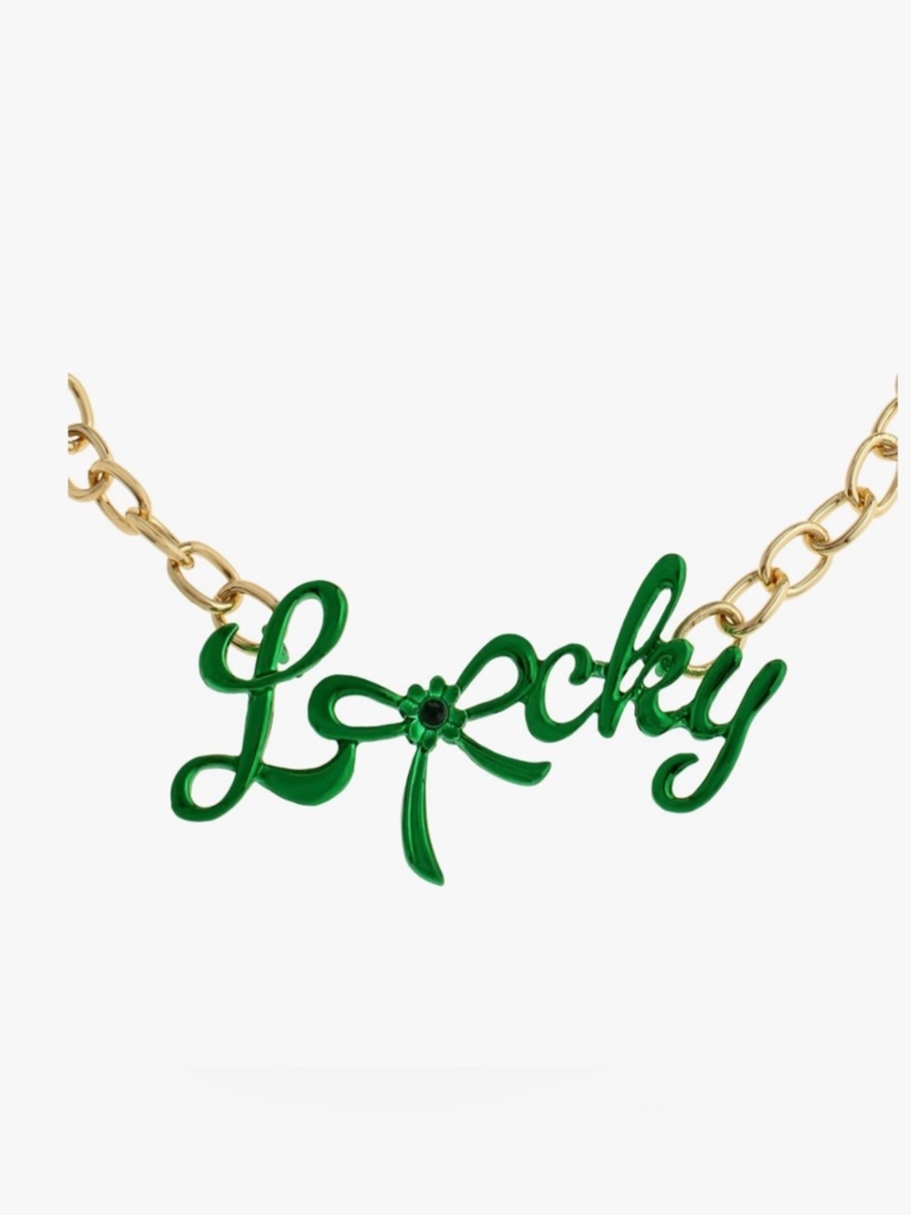 Betsey Johnson Jewelry Women's Paddy's Princess Lucky Bib Necklace - Picture 4 of 7